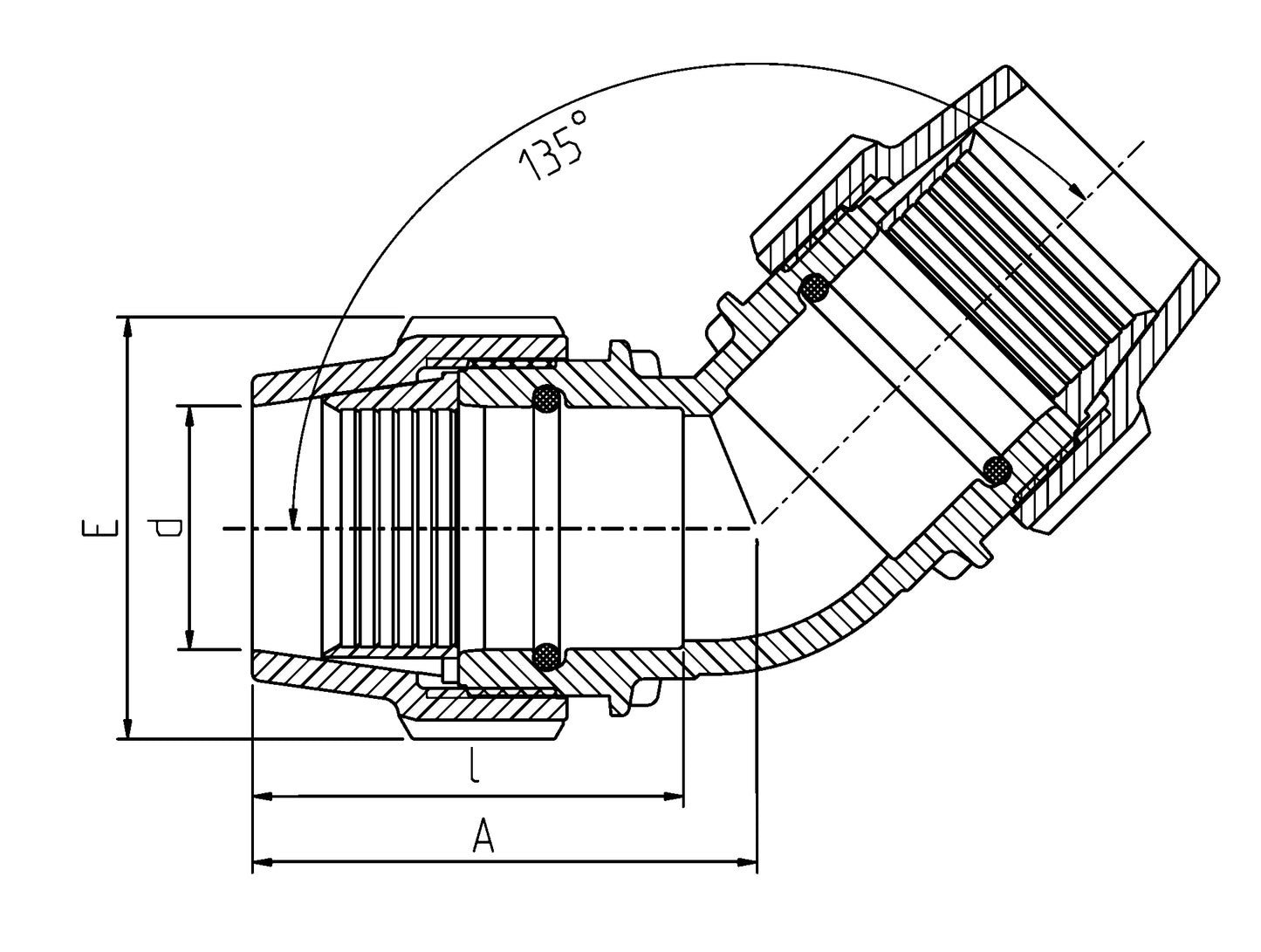 Plasson 45° ELBOW METRIC 110-110