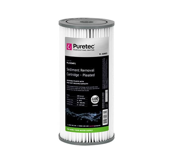 Pleated Cartridge Large dia 4.5", 10 inch, 100um